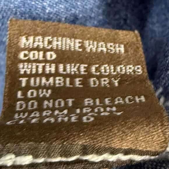 J McLaughlin Jones Denim Shift Dress Blue Raw Fringe Hem Trim Casual - Picture 12 of 12